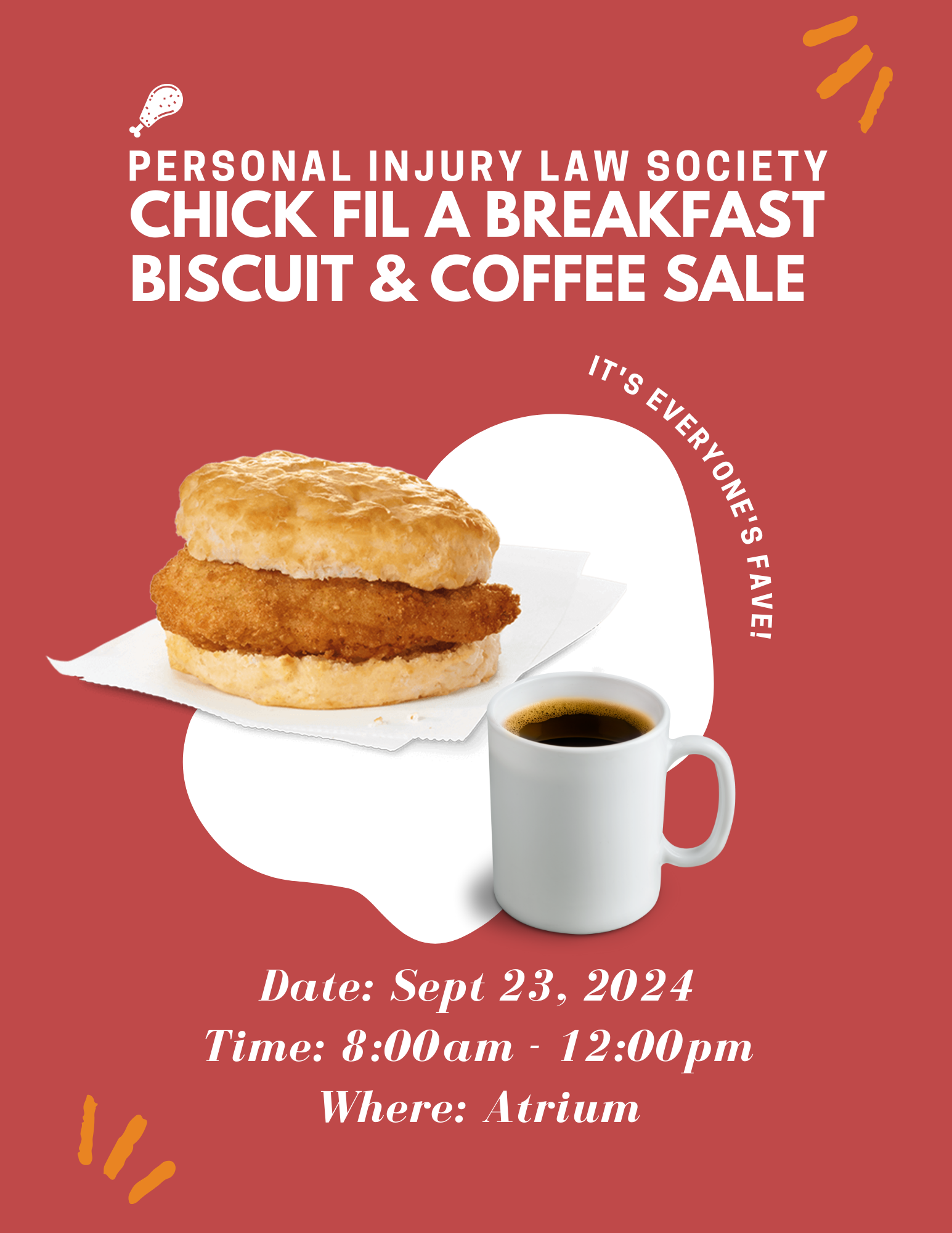 PILS Chick Fil A biscuit and coffee sale